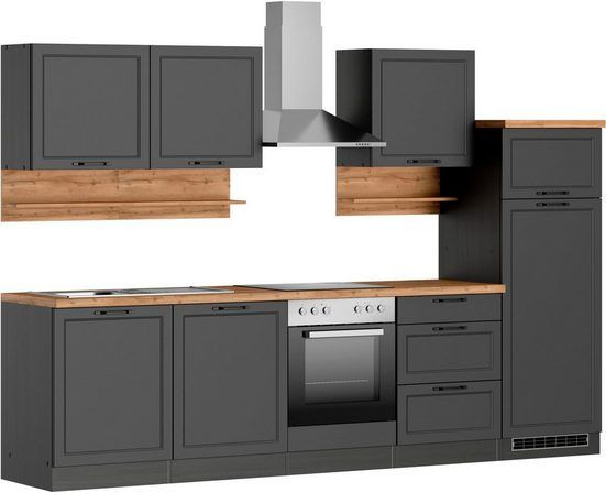 Küchenzeile Lara 300cm,Küche,Küchenblock,grau matt, Neu