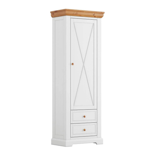 Marone Elite Schmaler Schrank aus Massivholz | mit zwei Schubladen