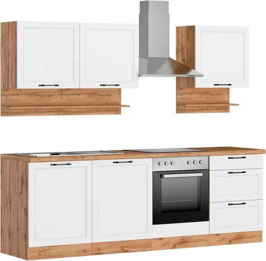 Küchenzeile Lara 240cm, Küche,Küchenblock,mit E-Geräten,weiß,Neu