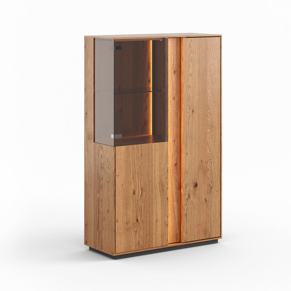 COLLODI - NIEDRIGE GLASVITRINE - EICHE GEÖLT