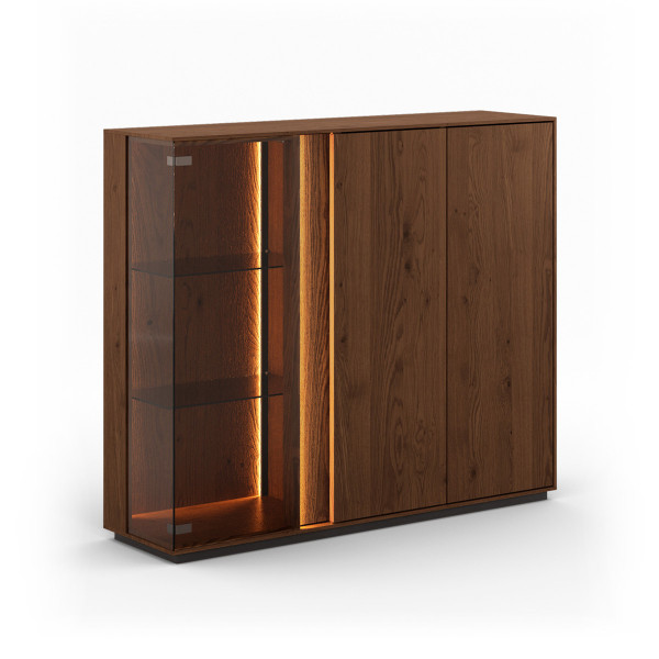 COLLODI - VITRINE 3-TEILIG KLEIN - EICHE TABAK