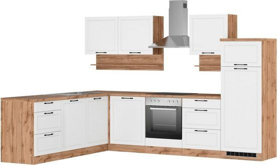 Küchenzeile Lara 240/300cm, Küche,Küchenblock,mit E-Geräten,weiß