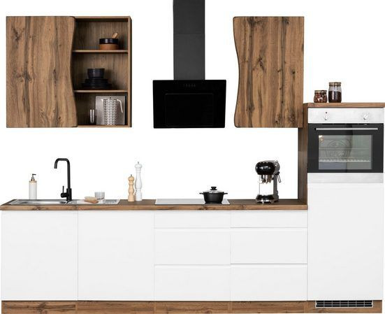 Küchenzeile Bronski 300cm , Küche , Küchenblock , weiß matt