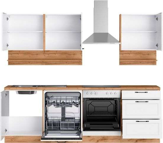 Soft-Close Scharniere Unterschrank Lara Weiß Hochglanz - 80cm, Mit Soft- Close, Küchenzeile Spülenunterschrank 80 Cm
