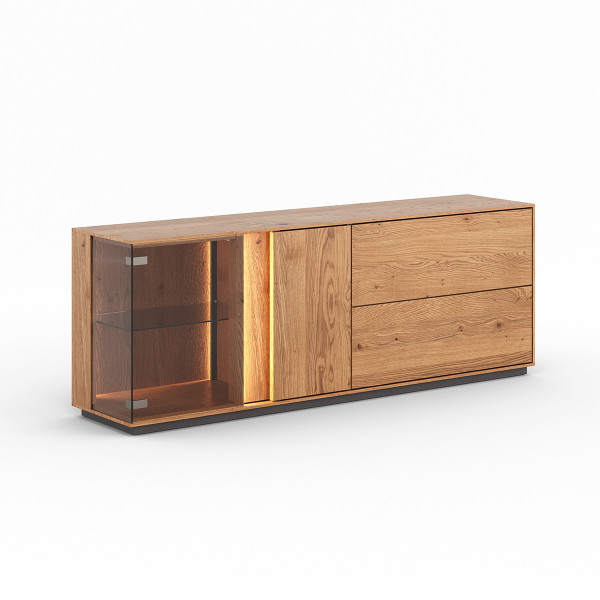 COLLODI - KOMMODE NIEDRIG MIT GLAS - EICHE GEÖLT