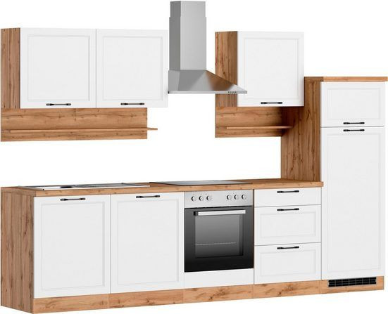Küchenzeile Lara 300cm, Küche,Küchenblock,mit E-Geräten,weiß,Neu