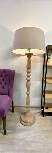 Lampe , Stehlampe , Dekorative Standlampe mit massiver Eiche als Fuß