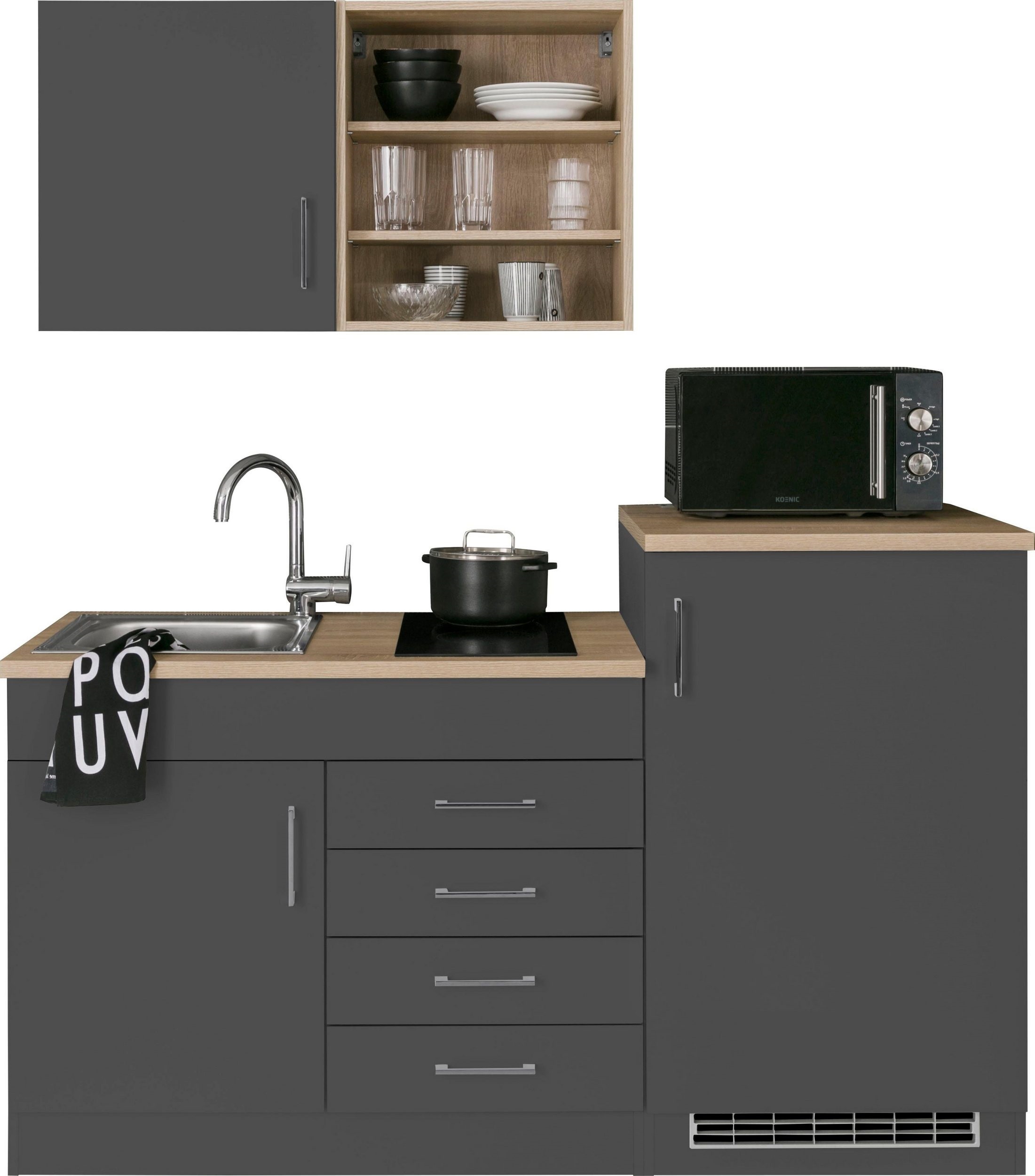 Küche Juist , Küchenzeile , Küchenblock Pantry Küche , Teeküche , mit  Geräten , 160 cm | KAP Möbel Shop