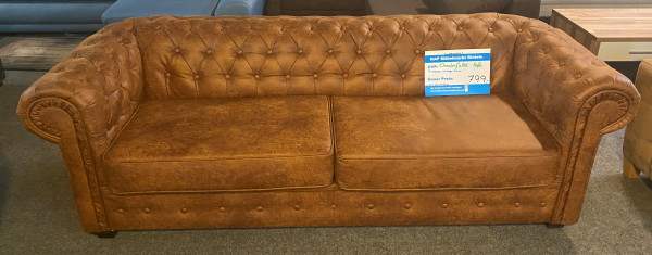 Sofa Chesterfield - Look , 2 - Sitzer , Vintage Braun